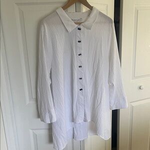 Habitat White Button-Up Tunic